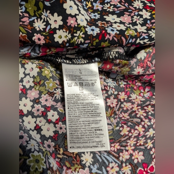 GAP - Floral V-Neck Puff Sleeve Maxi Dress -Size L - Picture 7 of 13